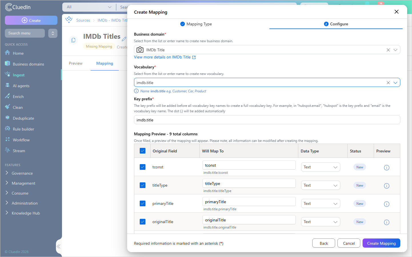 Ingestion Endpoint Mapping